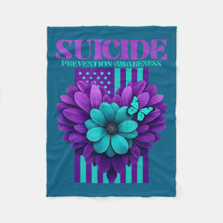 Suicide Prevention Awareness Usa Flag  Fleecedecke