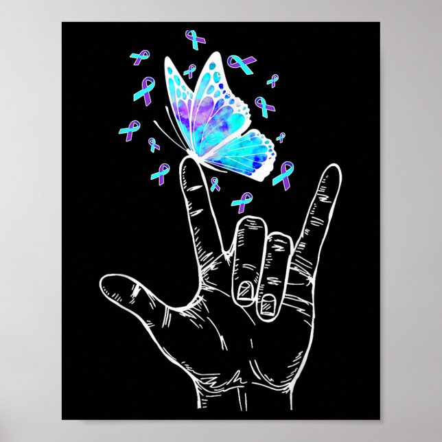 Suicide Prevention Awareness Week Butterfly Love H Poster (Vorne)