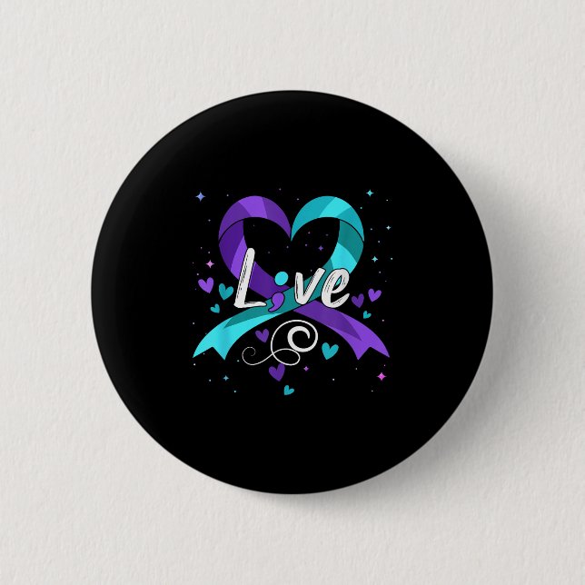 Suicide Prevention - Semicolon Suicide Awareness R Button (Vorderseite)