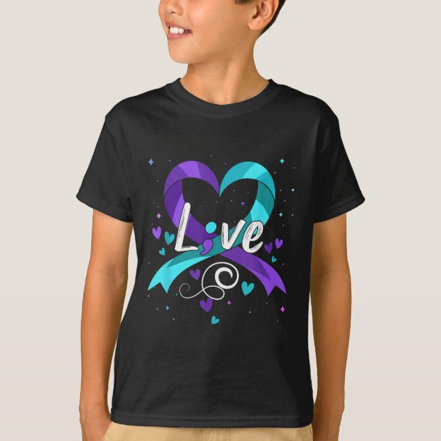 Suicide Prevention - Semicolon Suicide Awareness R T-Shirt (Vorderseite)