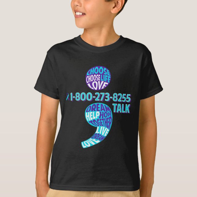 Suicide Prevention Shirt Semicolon Mental Health A (Vorderseite)
