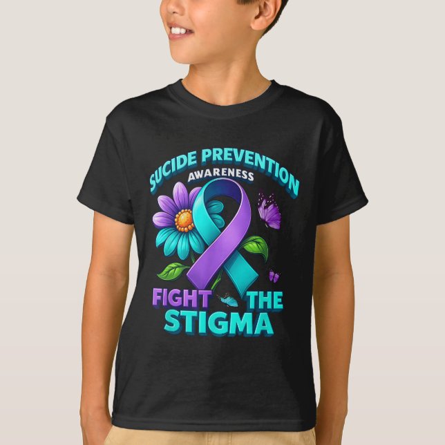 Suicide Prevention Suprt Fight Stigma Suicide Awar T-Shirt (Vorderseite)