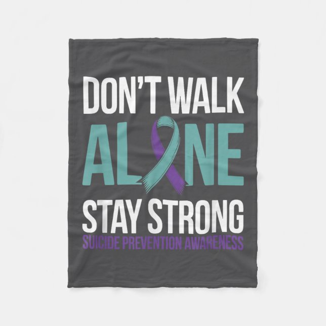 Suicide Prevention Teal Purple Ribbon Suprt  Fleecedecke (Vorderseite)