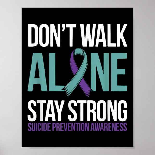 Suicide Prevention Teal Purple Ribbon Suprt  Poster (Vorne)