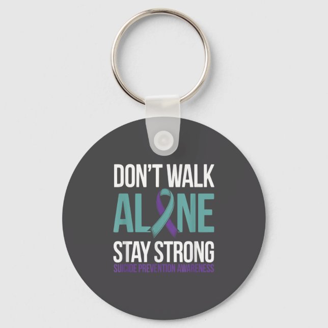 Suicide Prevention Teal Purple Ribbon Suprt  Schlüsselanhänger (Vorderseite)