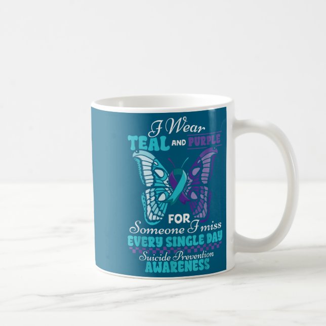 Suicide Prevention Wear Teal Purple Someone I Miss Kaffeetasse (Rechts)