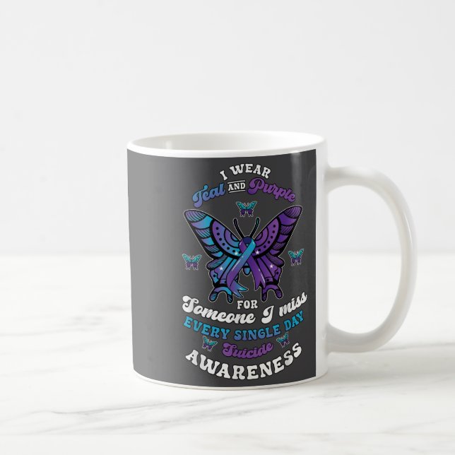 Suicide Prevention Wear Teal Purple Someone I Miss Kaffeetasse (Rechts)