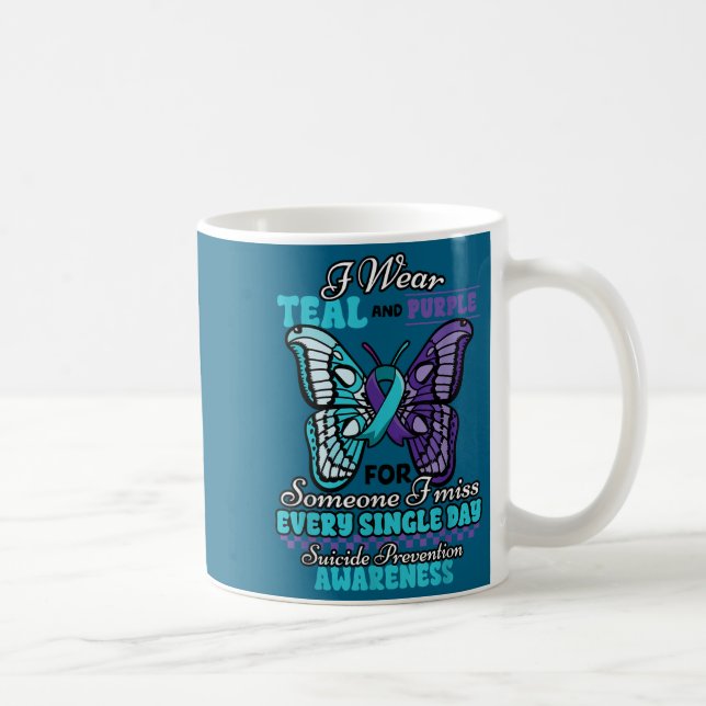 Suicide Prevention Wear Teal Purple Someone I Miss Kaffeetasse (Rechts)