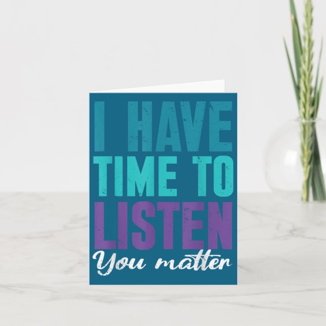 Suicide Prevention You _ I For Suprters  Karte (Vorderseite)