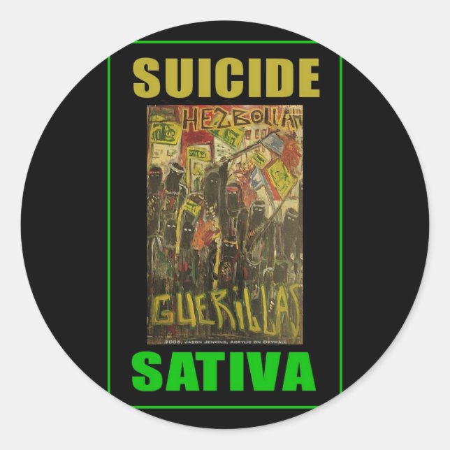 SUICIDE SATIVA RUNDER AUFKLEBER (Vorderseite)
