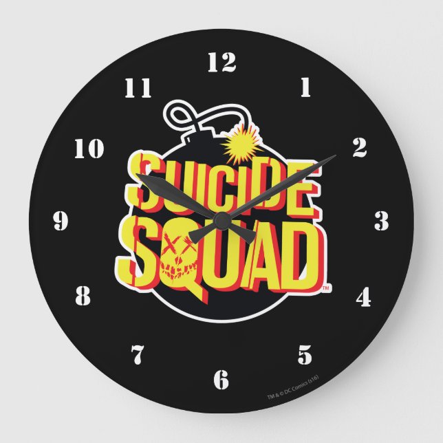 Suicide Squad | Bombenlogo Große Wanduhr (Vorderseite)
