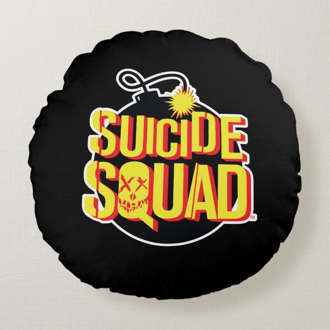 Suicide Squad | Bombenlogo Rundes Kissen (Vorderseite)