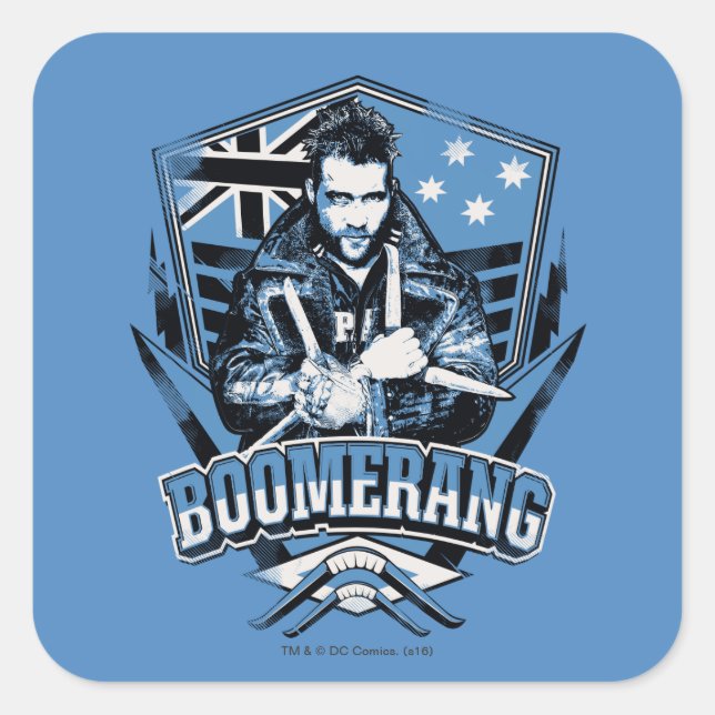 Suicide Squad Boomerang Badge Quadratischer Aufkleber (Vorderseite)