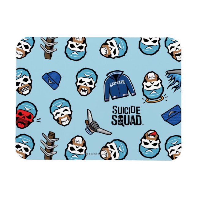 Suicide Squad Captain Boomerang Emoji Pattern Magnet (Horizontal)