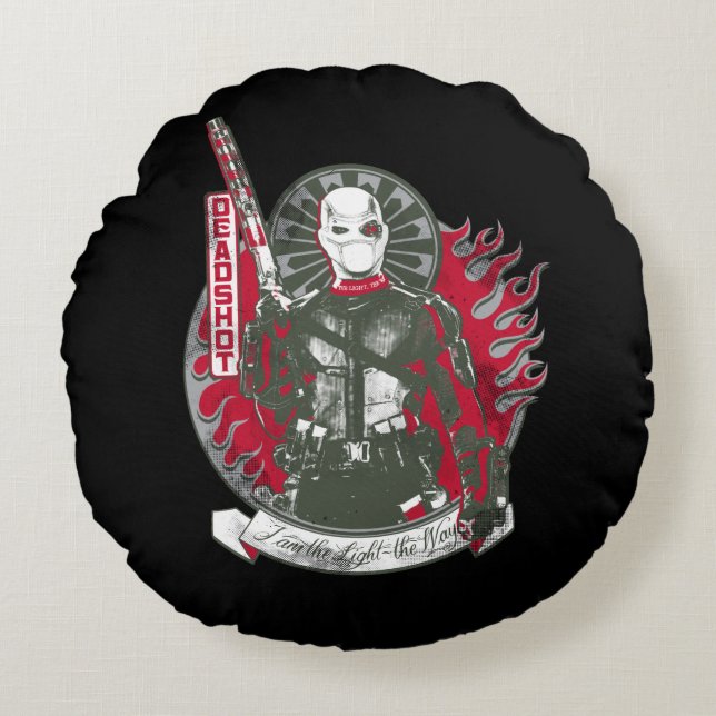 Suicide Squad | Deadshot "I am the Light" Rundes Kissen (Vorderseite)