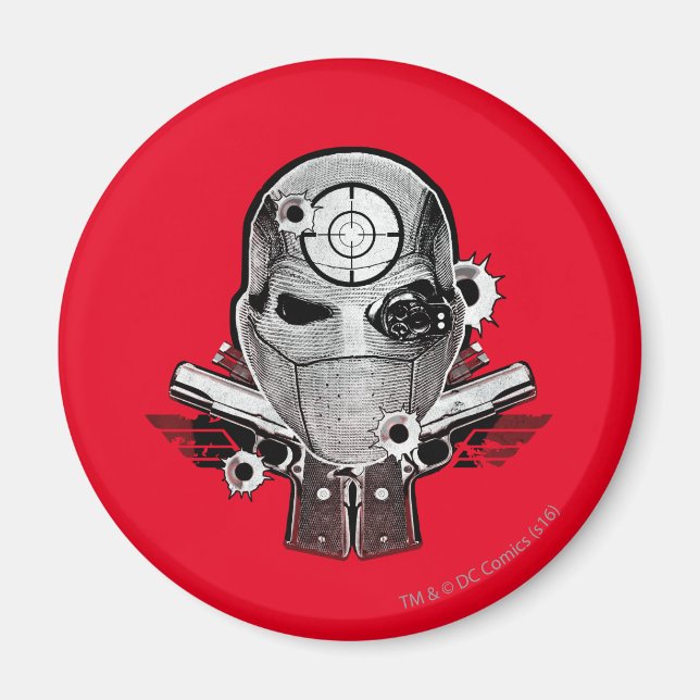 Suicide Squad | Deadshot Mask & Guns Tattoo Art Magnet (Vorne)
