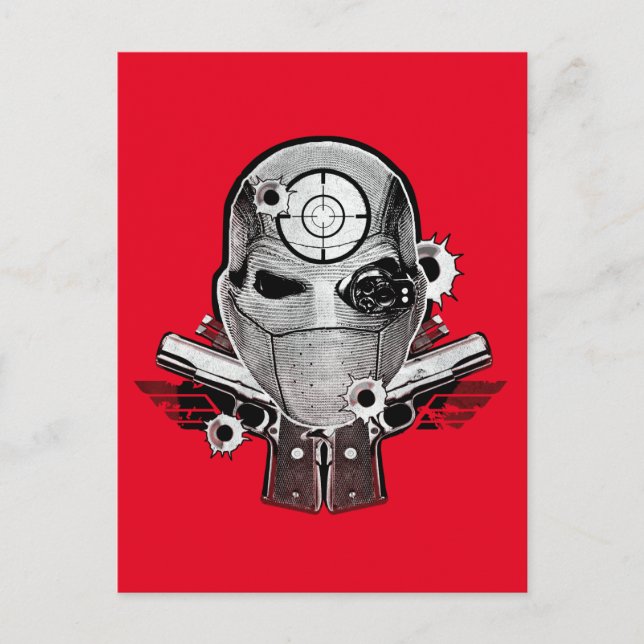 Suicide Squad | Deadshot Mask & Guns Tattoo Art Postkarte (Vorderseite)