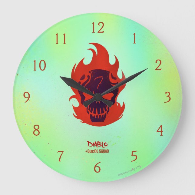 Suicide Squad Diablo Head Icon Große Wanduhr (Vorderseite)