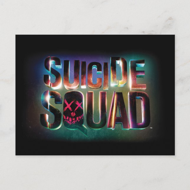 Suicide Squad | Farbiges Leuchtlogo Postkarte (Vorderseite)