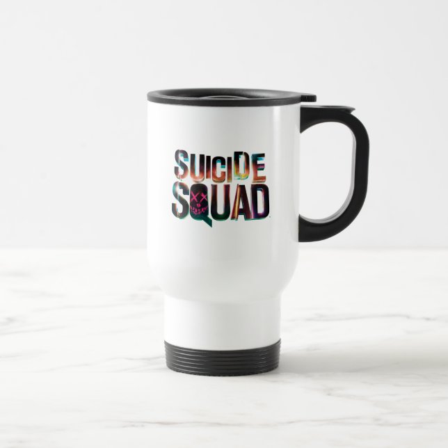 Suicide Squad | Farbiges Leuchtlogo Reisebecher (Rechts)