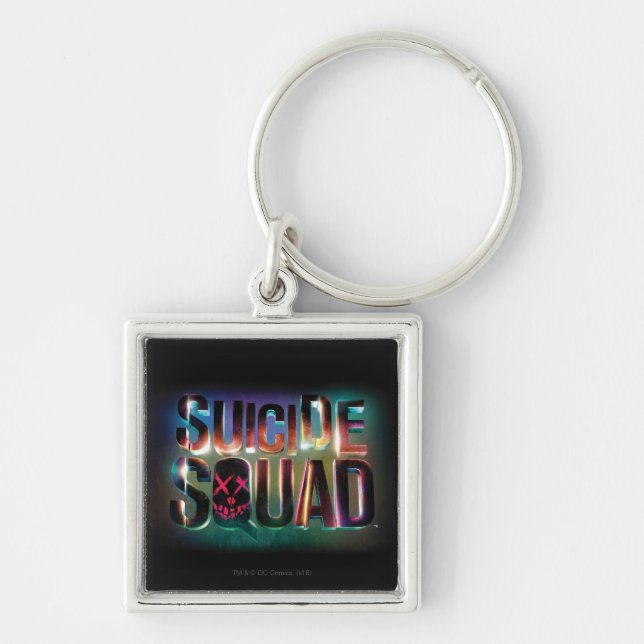 Suicide Squad | Farbiges Leuchtlogo Schlüsselanhänger (Vorne)