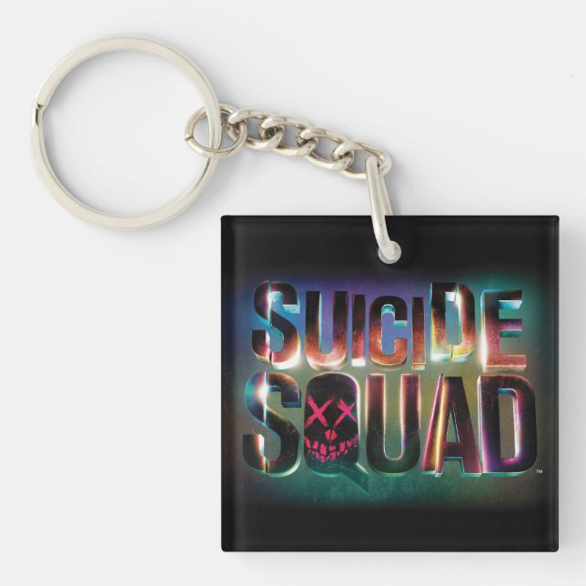 Suicide Squad | Farbiges Leuchtlogo Schlüsselanhänger (Vorderseite)
