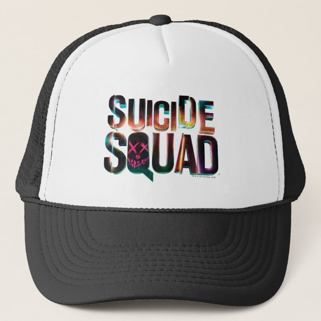 Suicide Squad | Farbiges Leuchtlogo Truckerkappe (Vorderseite)