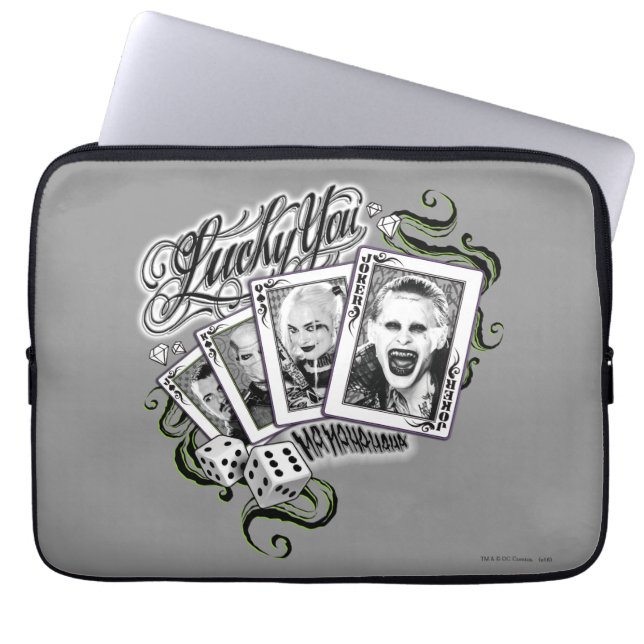Suicide Squad | "Glückliche Spieler" Spielkarten Laptopschutzhülle (Vorderseite)