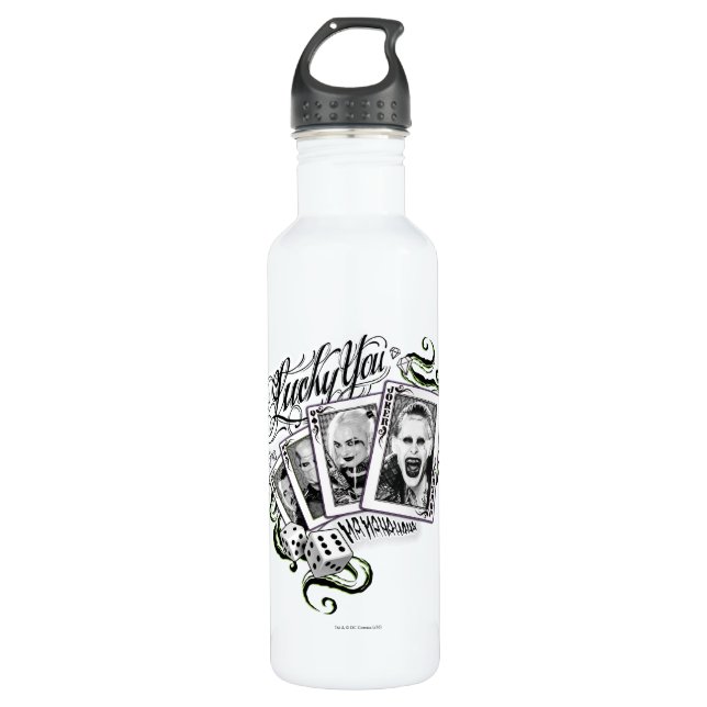 Suicide Squad | "Glückliche Spieler" Spielkarten Trinkflasche (Vorderseite)