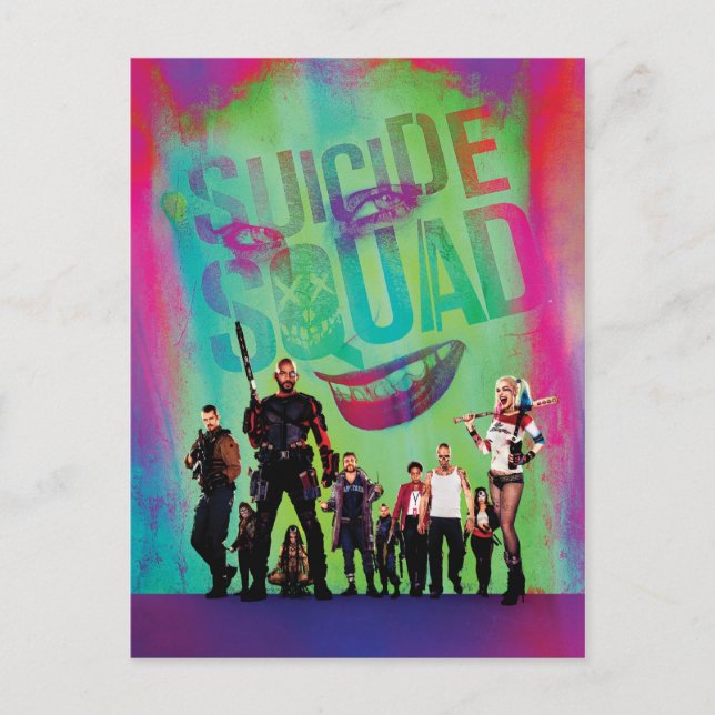 Suicide Squad | Green Joker & Squad Movie Poster Postkarte (Vorderseite)