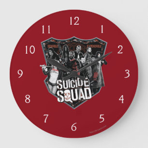 Suicide Squad   Group Abzeichen Foto Große Wanduhr