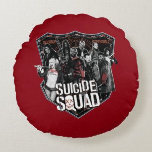 Suicide Squad   Group Abzeichen Foto Rundes Kissen