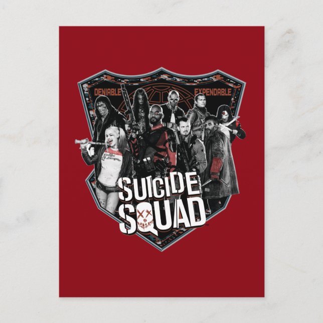 Suicide Squad Group Badge Foto Postkarte (Vorderseite)