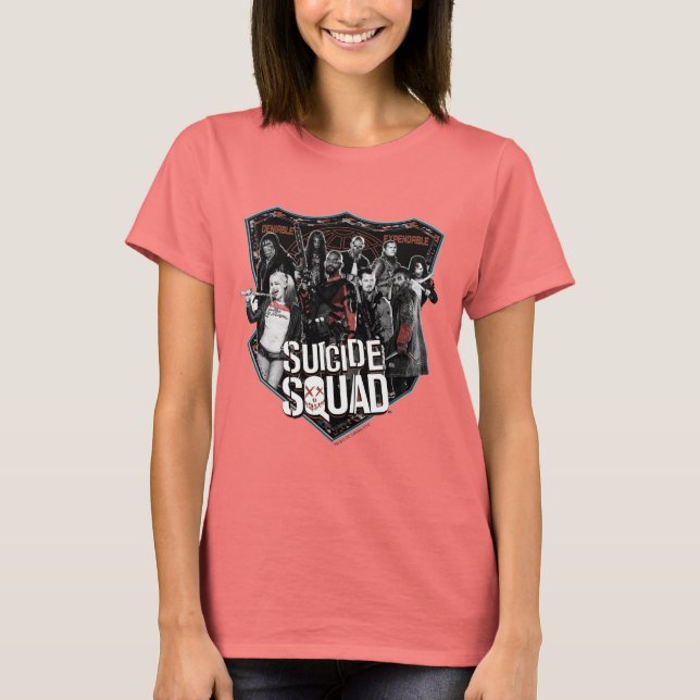 Suicide Squad Group Badge Foto T-Shirt (Vorderseite)