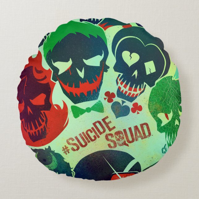Suicide Squad | Gruppentoss Rundes Kissen (Vorderseite)