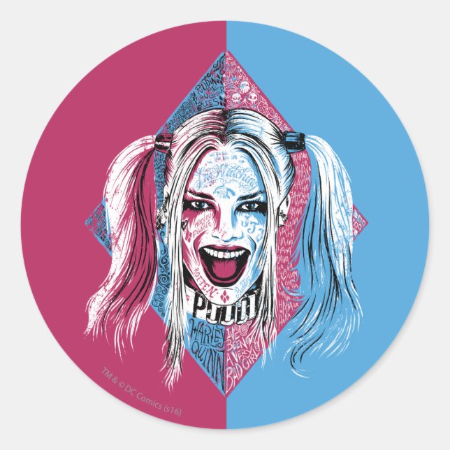 Suicide Squad | Harley Laugh Runder Aufkleber (Vorderseite)