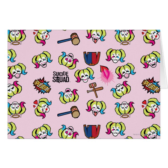 Suicide Squad | Harley Quinn Emoji Pattern (Vorderseite (Horizontal))