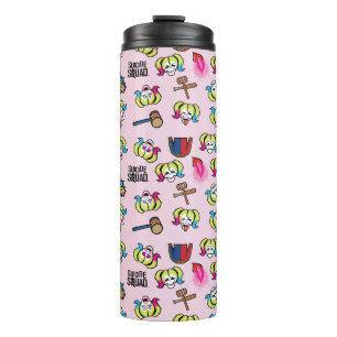 Suicide Squad   Harley Quinn Emoji Pattern Thermosbecher