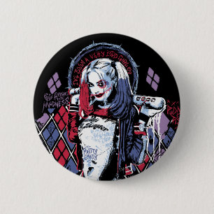 Suicide Squad   Harley Quinn Inked Graffiti Button