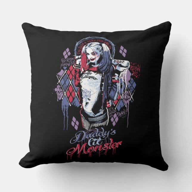 Suicide Squad | Harley Quinn Inked Graffiti Kissen (Vorderseite)