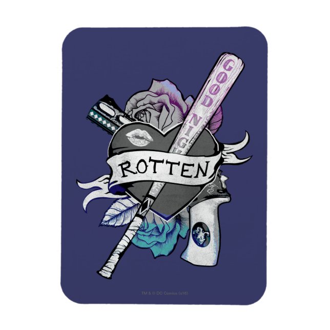 Suicide Squad | Harley Quinn "Rotten" Tattoo Art Magnet (Vertikal)