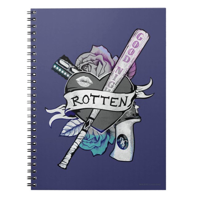 Suicide Squad | Harley Quinn "Rotten" Tattoo Art Notizblock (Vorderseite)