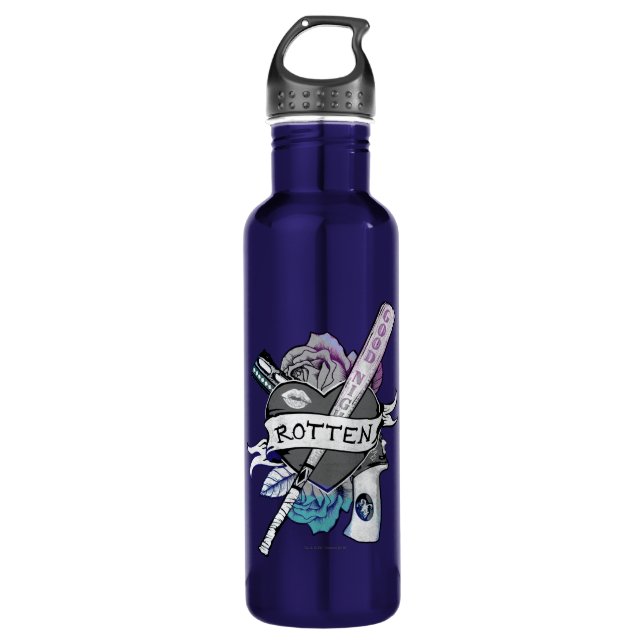 Suicide Squad | Harley Quinn "Rotten" Tattoo Art Trinkflasche (Vorderseite)