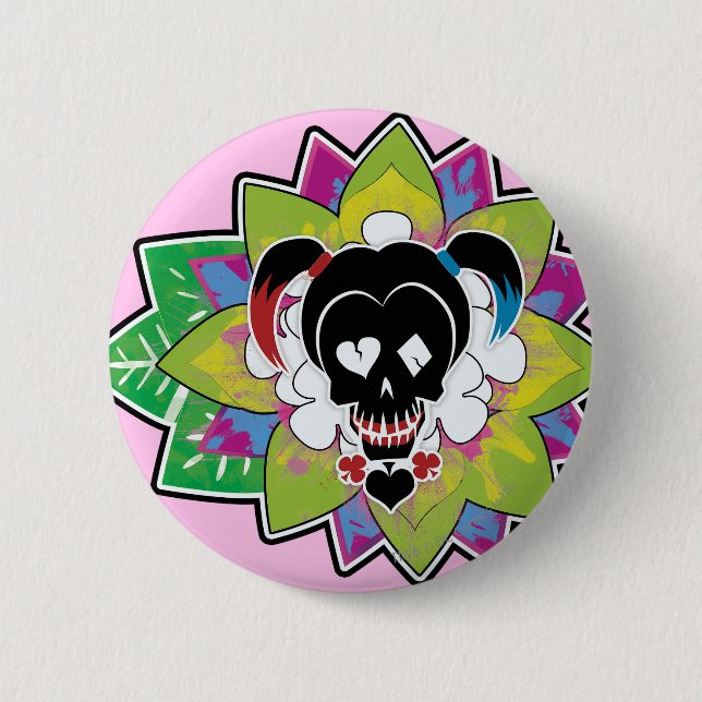 Suicide Squad | Harley Quinn Skull Tattoo Art Button (Vorderseite)