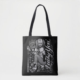 Suicide Squad Harley Quinn Typography Foto Tasche