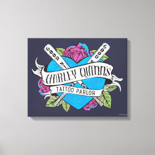 Suicide Squad   Harley Quinns Tattoo Parlor Herz Leinwanddruck
