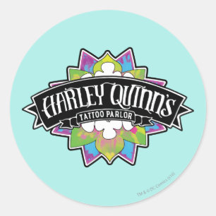 Suicide Squad   Harley Quinns Tattoo Parlor Lotus Runder Aufkleber
