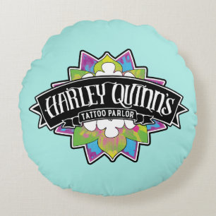 Suicide Squad   Harley Quinns Tattoo Parlor Lotus Rundes Kissen