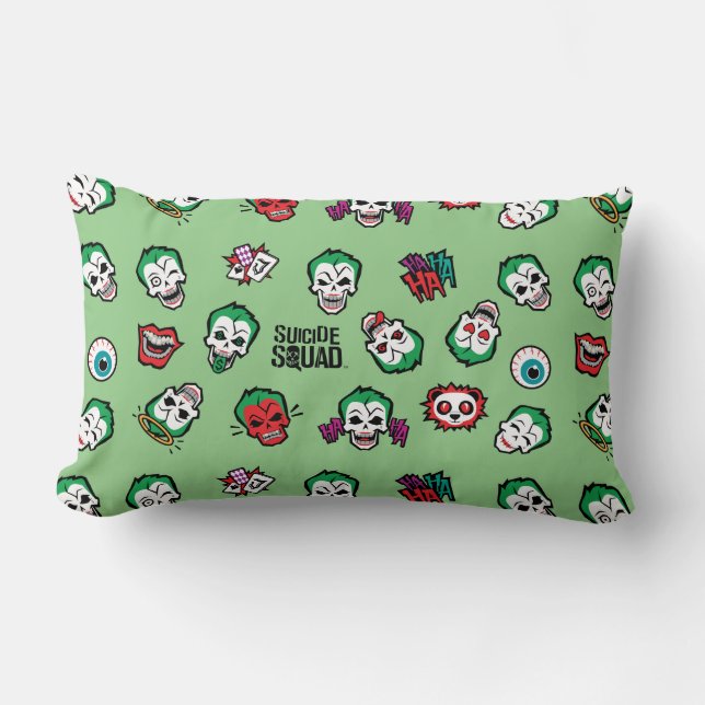 Suicide Squad | Joker Emoji Pattern Lendenkissen (Vorderseite)