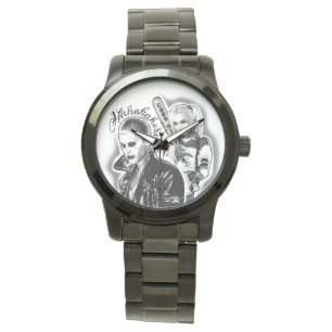 Suicide Squad Joker & Harley Airbrush Tattoo Armbanduhr